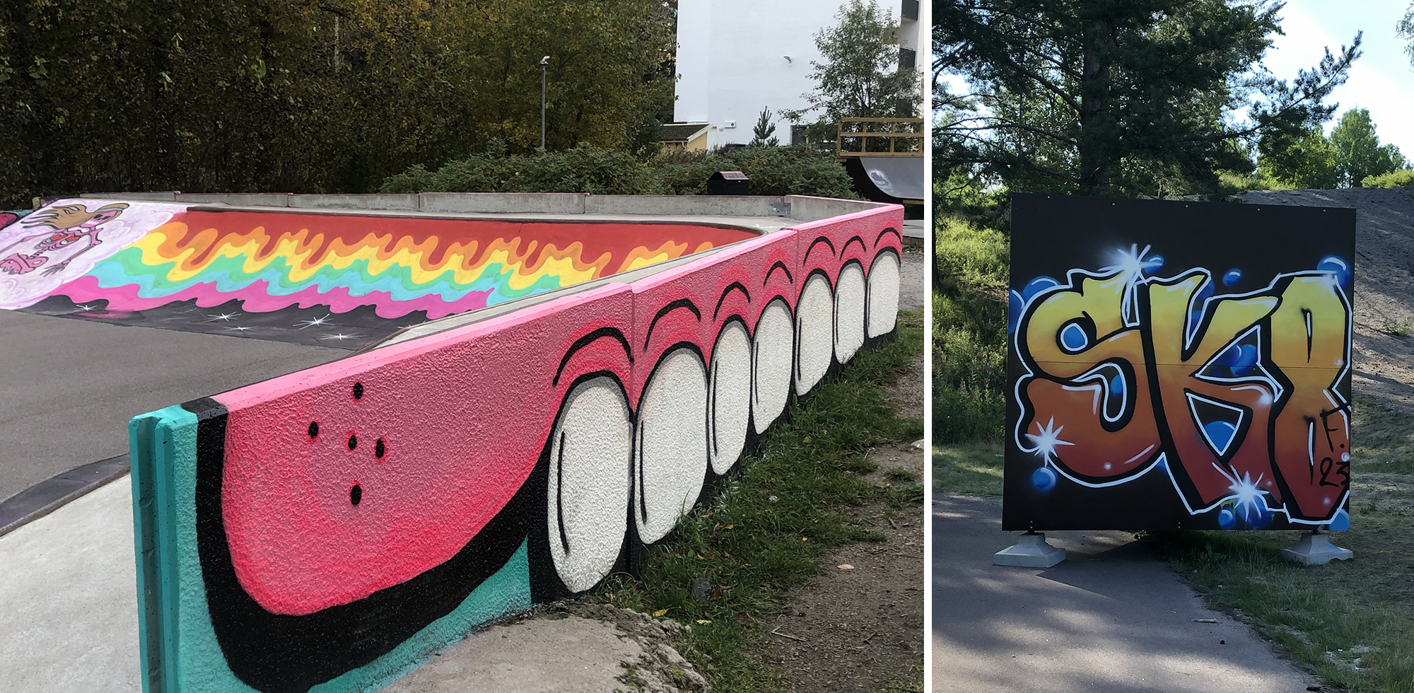 Gatukonst av Sweettoof och Hege i Skateparken på norr.