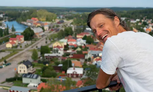 Vacker utsikt över Söderhamn från Östra berget