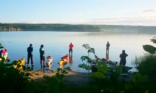 Paddling med vänner