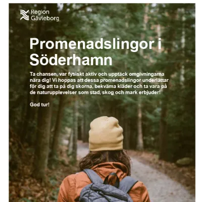 Bild på framsidan, folder promenadslingor i Söderhamn